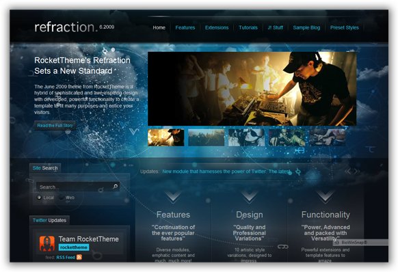 Refraction Junio 2009 Joomla Template